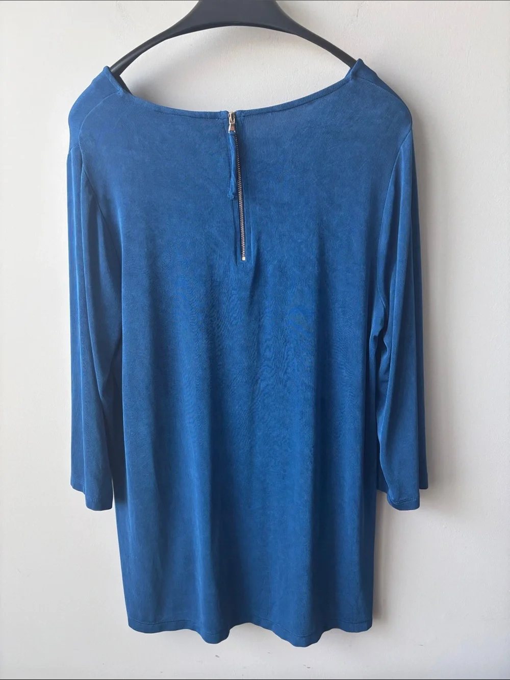 Chico's Deep Blue Long Sleeve Tunic Top size 12/14 or Chico size 2